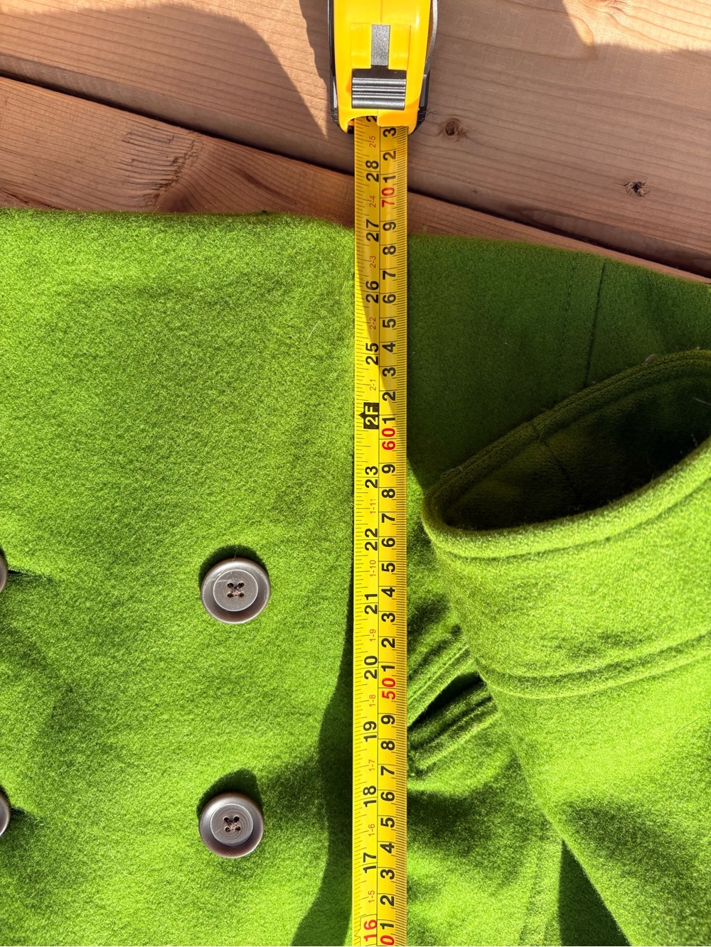 XXL Old Navy Lime Green Double-Breasted Peacoat - Picture 5 of 11